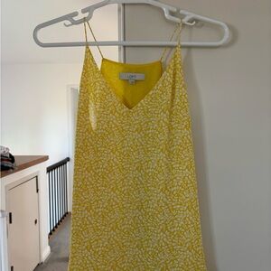 LOFT Sunlit Yellow Leaf Print Dress